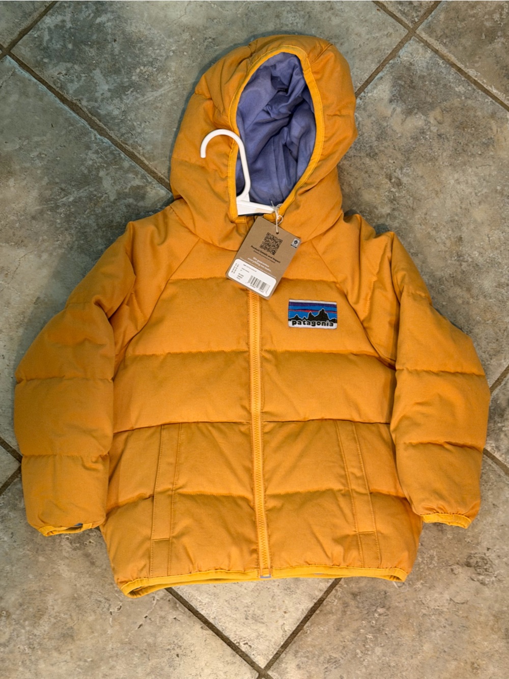 Mango Kids Yellow Hooded Puffer Jacket
